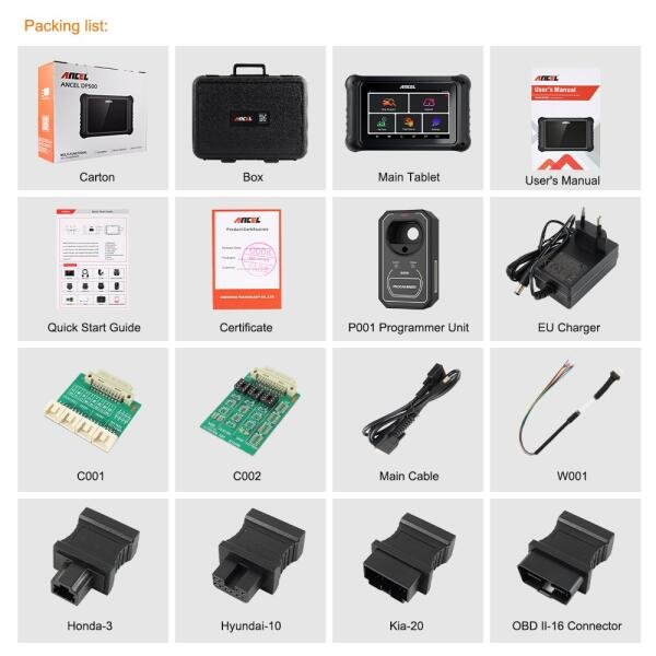 Ancel DP500 - All-in-1 Professional Diagnostic Tool for Key programming and ODO adjustment - Image 16