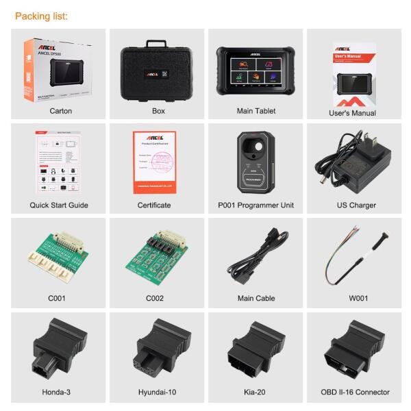 Ancel DP500 - All-in-1 Professional Diagnostic Tool for Key programming and ODO adjustment - Image 18